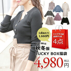 福袋 2025 訳あり福袋【春夏 秋冬 トップス3点+おまけ1点 合計4枚セット LUCKY BOX】福袋 レディース 服 訳あり 送料無料 新春福袋 福袋レディースファッション ニット カーディガン ブラウス チュニック ワンピース tシャツ カットソー Tシャツ お得 安い [2020LUCKY]