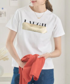 [3980円→3582円 クーポン利用で] ロゴTシャツ tシャツ レディース 半袖 箔プリントtシャツ 綿100% クルーネック ゴールド シルバー プリントT 英字 箔BOX 箔ロゴ 綿 コットン プルオーバー カットソー ゆったり コンパクト かわいい おしゃれ [231217]メ