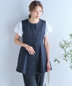 オケージョン ペプラム ジレ ベスト / ペプラム チュニック トップス レディース フレア ジレベスト 前開き 羽織り 大人 きれいめ オフィス カジュアル 通勤 七五三 入学式 入園式 卒業式 卒園式 セレモニー 春夏 秋冬 GROWING RICH [230508]メ