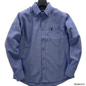 PLAYBOY プレイボーイ ロゴ オックスフォード シャツ / バニー 刺繍 長袖 ボタンダウン オックス コットン メンズ トップス カジュアル ブランド 父の日 敬老の日 クリスマス ギフト プレゼント