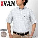 【アウトレット】MR.VAN ミスターヴァン 2023春夏 新作 刺繍 オックス グラフチェック シャツ / 半袖 ボタンダウン BD オックスフォード コットン メンズ トップス カジュアル ブランド 父の日 敬老の日 ギフト プレゼント SHIRT