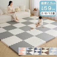 ジョイントマット 極厚 2.5cm 大判 59cm 2畳 6畳 防音 抗菌 防臭 厚手 サイドパーツ カーペット フロアマ…