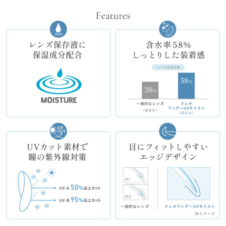 楽天市場 送料無料 Ym お試しパック2日分 クレオワンデーuvモイスト2枚 2箱セット 1箱2枚入り お試し両眼2日分 ワンデー 度あり 1日使い捨て コンタクトレンズ 川口春奈 リリーアイズ
