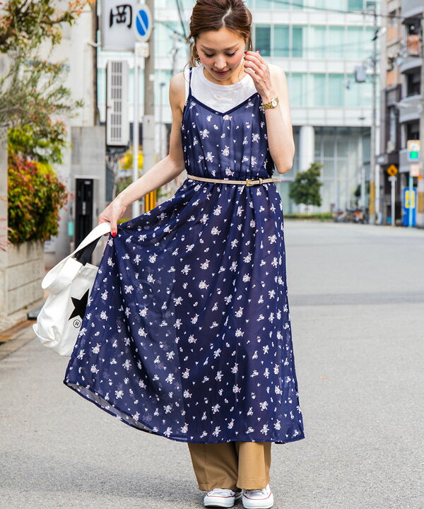 楽天市場 花柄キャミワンピース シフォンワンピース ミドルワンピース レディース ワンピース 花柄 春 夏 チュニック きれいめ 膝丈 ワンピース レディース かわいい ネイビー 上品 ロング 花柄 白 黒 30代 韓国ファッション キャミソール ノースリーブ Fashionletter