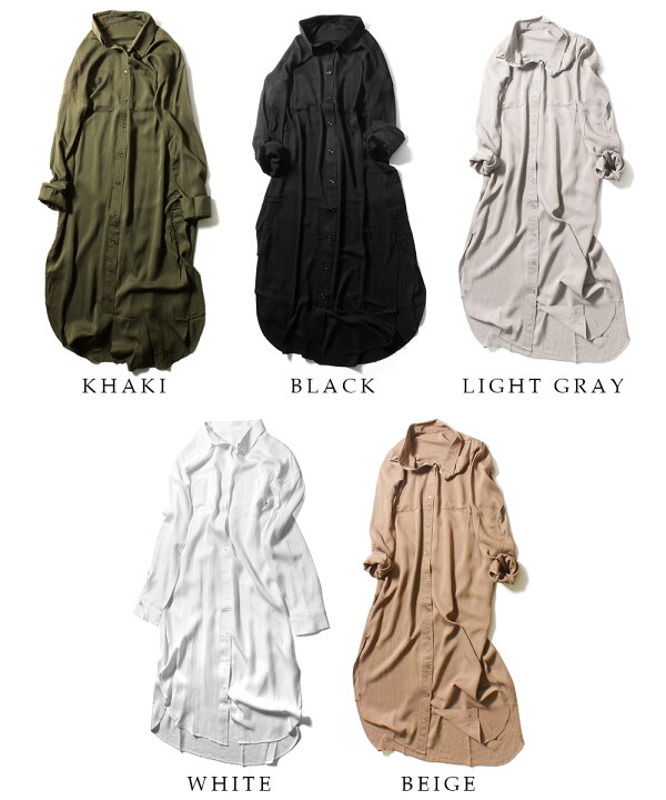 楽天市場 送料無料ワンピースとろみ素材 レーヨン ロングシャツ ワンピ シャツワンピース あす楽 Fashionletter ファッションレター