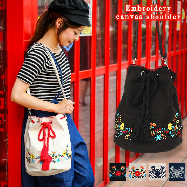 楽天市場】メール便送料無料 FASHIONLETTER 花柄 刺繍 ショルダー 