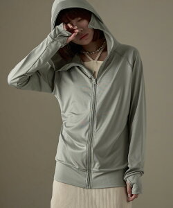 指穴付き ツバ付きロング丈パーカ ラッシュガード レディース バラクラバ 長袖 パーカ UVカット UPF50+ サンバイザー 紫外線対策 速乾 接触冷感 ストレッチ 軽量 無地 大きいサイズ ゴルフ ラ