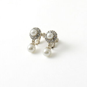 パーティー イヤリング アクセサリー ダリア 両耳 パール イミテーションパール フラワー 花 おしゃれ 大きめ ビジュー ドレス ワンピース シンプル 結婚式 セレモニー 入園式 卒園式 入学式