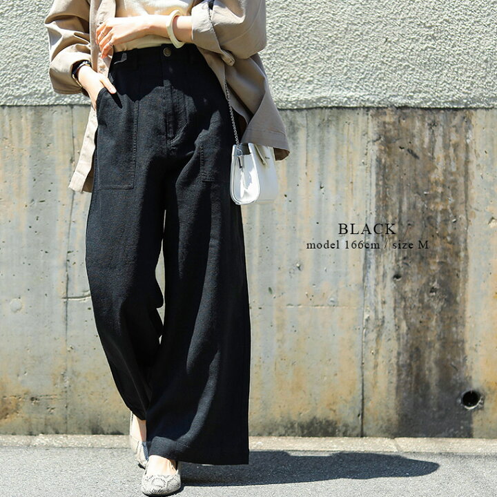 楽天市場 麻 リネンワイドパンツ レディース ベイカーパンツ デニム リネンパンツ パンツ リネン 麻 秋 大きいサイズ 黒 ハイウエスト レーヨン ワンマイルウェア 涼しい リラックス S M L Ll 美脚 ボトムス リボン ウエストゴム 無地 Fashionletter ファッションレター