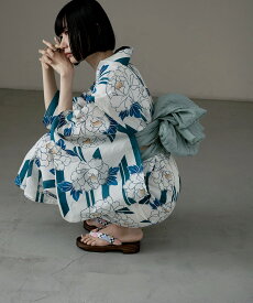 セパレート綿浴衣＋しわ兵児帯 2点セット 浴衣 セット レディース 二部式浴衣 帯セット ゆかた しわ兵児帯 セパレート 簡単 大人 夏祭り 花火大会 綿 レトロ モダン 和服 古典柄 花柄 可愛い 青 白 ピンク 菊 紫陽花 向日葵 芙蓉 2025新作 10代 20代 30代 40代
