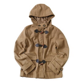 ダッフルコート レディース ショート丈 フード付き アウター DUFFEL COAT ウール メルトン モッサ ジャケット モッズ コート 長袖 学生 通勤通学 スクール 大人 ベイクドカラー 秋コート 冬コート コーデ ショートコート ベージュ 黒 ネイビー グレー S M L 秋冬 AW