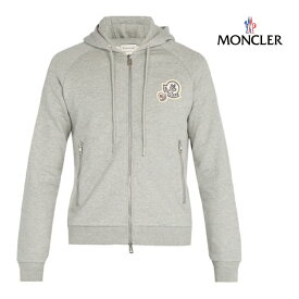 MONCLER モンクレール Cotton-jersey zip-through hooded sweatshirt ジャケット メンズ グレー