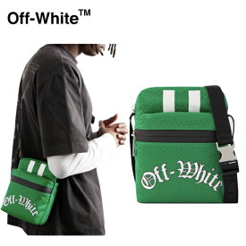 OFF-WHITE Logo-Print Mesh Messenger Bag Green 2023AW オフホワイト ロゴプリント メッシュ メッセンジャー バッグ グリーン 2023年秋冬