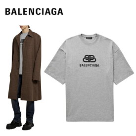 BALENCIAGA Oversized Logo-Print Melange T-Shirt Grey 2020AW バレンシアガ オーバーサイズ ロゴプリント メランジ Tシャツ メンズ グレー 2020-2021年秋冬