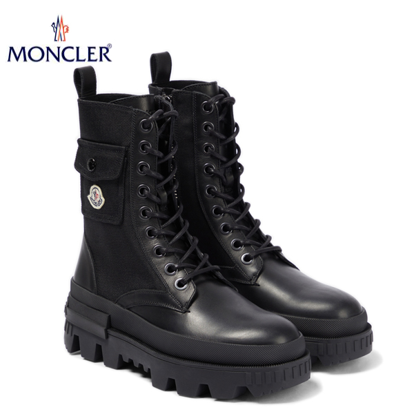 楽天市場】MONCLER Carinne leather ankle boots black 2023SS レザー