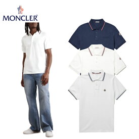 【3colors】MONCLER Contrast-tipped polo shirt Mens Navy 2023AW モンクレール コントラストチップ ポロシャツ メンズ 3カラー ネイビー 2023年秋冬