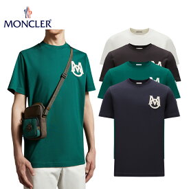 【4colors】MONCLER T-shirt with monogram Off White,Black,Emerald green,Navy blue 2023AW モノグラム Tシャツ 2023年秋冬
