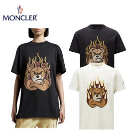 MONCLER Moncler x Palm Angels collaborative collection Bear Motif T-shirt Black,Natural 2023SS ベア モチーフ T シャツ ブラック,ナチュラル 2023年春夏