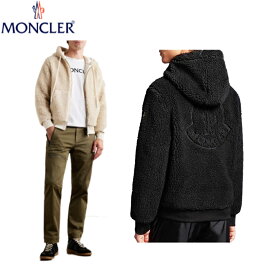 【2colors】MONCLER Fleece zip up hoodie Mens Cream,Black Top 2023AW モンクレール フリース ジップアップフーディー メンズ クリーム ブラック トップス 2023年秋冬