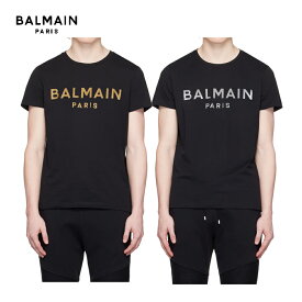 【2 colors】BALMAIN Logo Printed T-Shirt Black&Gold,Black&Silver 2023AW ロゴプリントTシャツ ブラック&ゴールド ブラック&シルバー 2023年秋冬