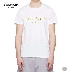 【2 colors】BALMAIN Metallic logo printed T-Shirt White&Gold,White&Silver 2023AW メタリック ロゴプリントTシャツ ホワイト&ゴールド ホワイト&シルバー 2023年秋冬