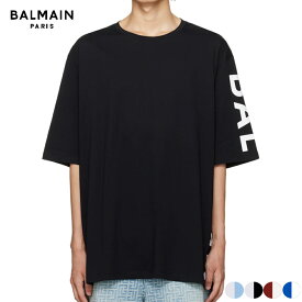 【5 colors】BALMAIN Logo Printed T-Shirt Black&White,White&Blue,White&Black,Red&White,Blue&White 2023AW ロゴプリント Tシャツ 2023年秋冬