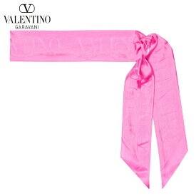 VALENTINO Logo silk scarf Pink ヴァレンティノ ロゴ入りシルクスカーフ ピンク