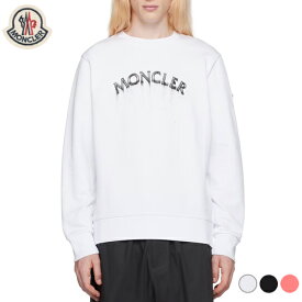【3colors】MONCLER Printed Sweatshirt White,Black,Pink 2024SS モンクレール プリント スウェットシャツ ホワイト、ブラック、ピンク 2024年春夏