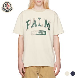 【2colors】MONCLER GENIUS Moncler x Palm Angels T-Shirt Beige,Navy 2024SS モンクレール x パーム エンジェルス Tシャツ ベージュ、ネイビー 2024年春夏