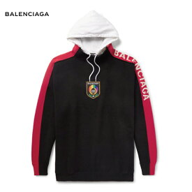 BALENCIAGA バレンシアガ Oversized Appliqued Logo-Jacquard Wool And Cotton-Jersey Hoodie パーカー ブラック トップス 2018-2019年秋冬