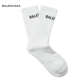 BALENCIAGA バレンシアガ Logo-Intarsia Stretch Cotton-Blend Socks ソックス 靴下 ホワイト 2018-2019年秋冬