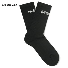BALENCIAGA バレンシアガ Intarsia Stretch Cotton-Blend Socks レディース ソックス 靴下 ブラック 2018-2019年秋冬