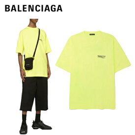 BALENCIAGA Logo-Print T-shirt Yellow 2021SS バレンシアガ ロゴプリント Tシャツ イエロー 2021年春夏