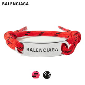 【3 colors】BALENCIAGA Silver-Tone Metal and Cord Bracelet Mens Red,Pink,Black 2021SS バレンシアガ シルバー トーン ブレスレット メンズ 2021年春夏