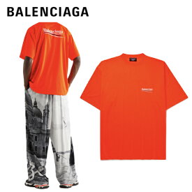 BALENCIAGA Oversized Logo-Print Jersey T-Shirt Orange 2021SS バレンシアガ オーバーサイズ ロゴプリント ジャージ Tシャツ オレンジ 2021年春夏