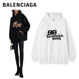 【2colors】BALENCIAGA Oversized cotton hoodie Black,White Top 2023SS バレンシアガ オーバーサイズ コットン フーディー ブラック,ホワイト トップス 2023年春夏