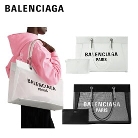 【2colors】BALENCIAGA Large leather-trimmed printed mesh tote bag 2023SS バレンシアガ ラージ プリント メッシュ トートバッグ 2カラー 2023年春夏