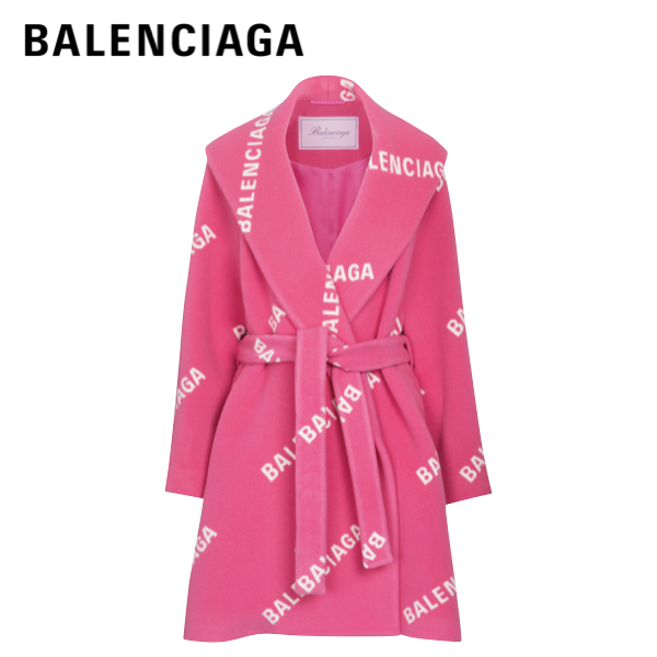 楽天市場】BALENCIAGA Wool cashmere and silk wrap coat pink 2021SS
