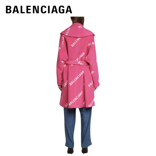 楽天市場】BALENCIAGA Wool cashmere and silk wrap coat pink 2021SS