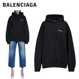 BALENCIAGA logo cotton jersey hoodie black tops 2021SS ー バレンシアガ ロゴ コットン ジャージ フーディー パーカー トップス ブラック 2021年春夏