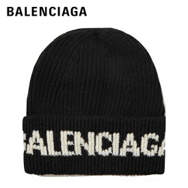 BALENCIAGA black logo jacquard ribbed wool blende beanie 2021AW バレンシアガ ブラック ロゴ リブ　ウールブレンド ビーニー ニット帽 2021年秋冬