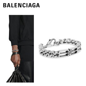 BALENCIAGA BB Icon Gourmette Bracelet in antique silver brass 2023SSブレスレット アンティーク調 シルバー真鍮 2023年春夏