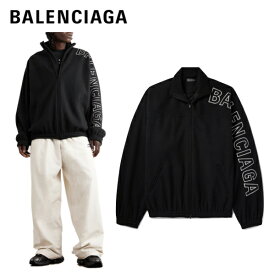 BALENCIAGA Oversized Logo-Appliquéd Fleece Track Jacket Black 2023SS オーバーサイズ ロゴアップリケ フリース トラック ジャケット 2023年春夏