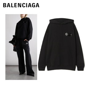 BALENCIAGA Oversized printed cotton-jersey hoodie Black 2023SS オーバーサイズ プリント コットンジャージー パーカー 2023年春夏