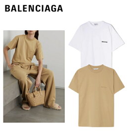 【2colors】BALENCIAGA Embroidered cotton-jersey T-shirt Beige,White 2023SS 刺繍入りコットンジャージーTシャツ ベージュ,ホワイト 2023年春夏
