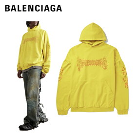 BALENCIAGA Oversized cotton jersey Hoodie Mens Yellow Top 2023AW バレンシアガ コットンジャージ フーディーメンズ イエロー トップス 2023年秋冬