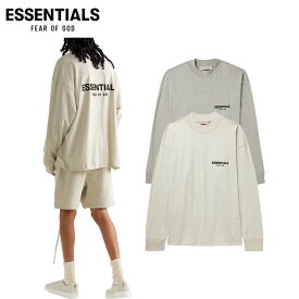 【2colors】ESSENTIALS Logo-Flocked Cotton-Jersey T-Shirts Beige,Gray 2023AW ロゴ フロック加工 コットンジャージー 長袖 Tシャツ 2023年秋冬