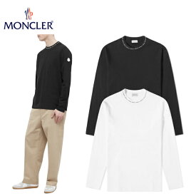 【2colors】MONCLER Long Sleeve Collar Logo tee 2022SS モンクレール ロングスリーブ Tシャツ 首 ロゴ メンズ 2カラー 2022年春夏