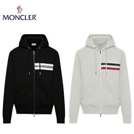 【2colors】 MONCLER Hooded Sweat Shirt Parka Zip Up Mens 2021SS モンクレール ジップアップ スウェットシャツ パーカー ブラック ホワイト 2021年春夏