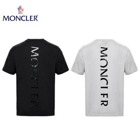MONCLER T-SHIRT White Black Mens モンクレール Tシャツ ホワイト ブラック ロゴ トップス メンズ